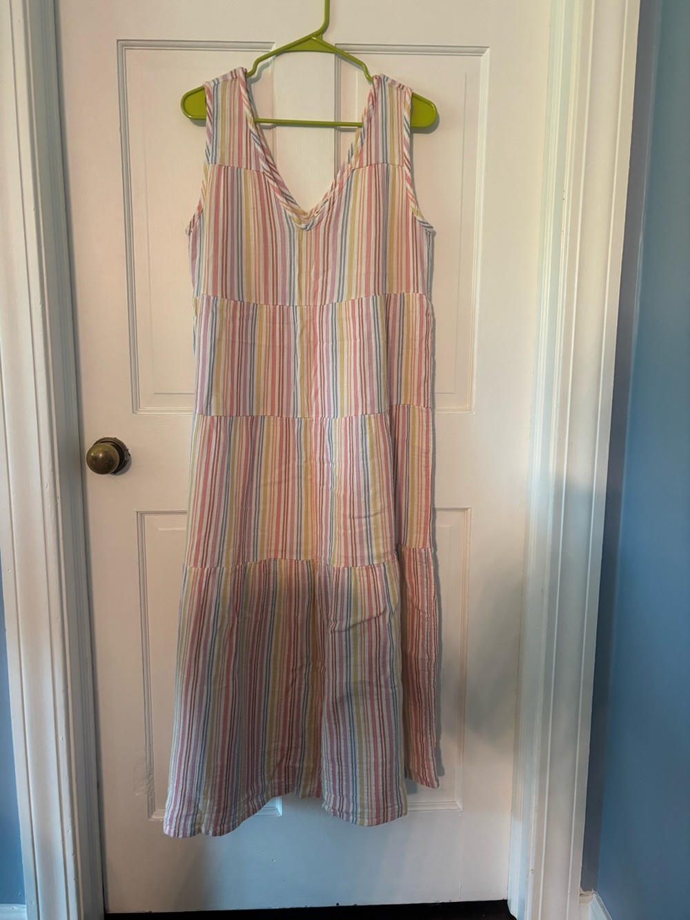 Marine Layer Pastel Rainbow Striped Sleeveless Dress